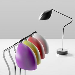 Rzn barevn proveden modernch designovch stolnch lamp model NEW DIVA s kovovm stojanem